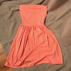 Coral Striped Dress
